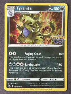Pokemon Tyranitar Pokemon Go #043/078 Rare Holo Near Mint - Image 2