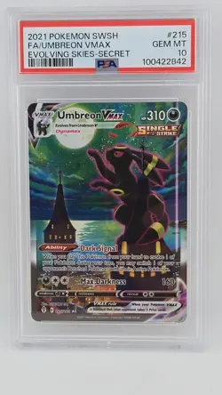 Pokemon PSA 10 Umbreon VMAX 215 SWSH Evolving Skies In Specific Magnetic Case - Image 3