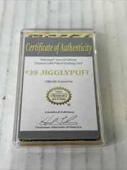 1999 Pokemon Jigglypuff 23K Gold Plated Trading Card W/ COA F5 - Image 2