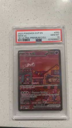 Pokemon TCG 2023 Mew ex #053 SV: Scarlet & Violet Promo Cards Holo PSA 10 EN - Image 1