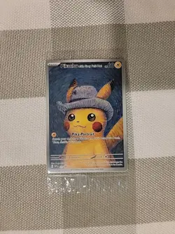 Pokemon TCG Pikachu With Grey Felt Hat Van Gogh Full Art Promo SVP #085- Sealed - Image 1