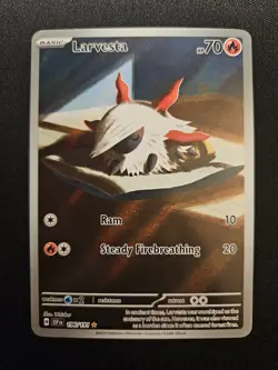 Larvesta 196/191 SV08: Surging Sparks Pokemon TCG Illustration Rare NM - Image 1