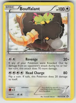 Bouffalant 107/113 Uncommon Legendary Treasures Pokemon Moderately Played - Image 1