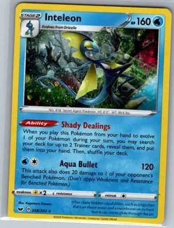 Inteleon - (Cosmos Holo) 058/202 Holo - Pokemon Card - NM - Image 1