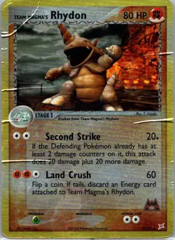 Pokemon TCG Team Magmas Rhydon 22/95 Team Magma vs Team Aqua Rev Holo D - Image 1