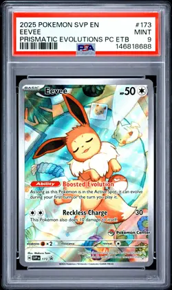 2025 POKEMON SVP EN-SV BLACK STAR PROMO #173 EEVEE PSA 9 - Image 1