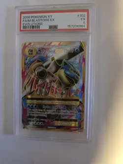 Pokemon TCG Evolutions M Blastoise EX Full Art Holo 102/108 PSA 5 (2016) - Image 1