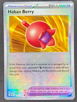 Pokemon Haban Berry Poke Ball Reverse 111/131 PRE Prismatic Evolutions NM - Image 1