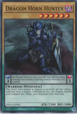Yugioh Dragon Horn Hunter DEM3-EN002 Common NM - Image 1