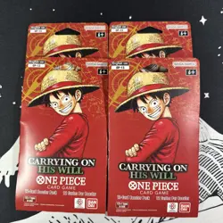 One Piece TCG OP-13 Carrying On His Will Sleeved Booster Pack Lot of 4 English - Image 1