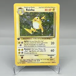 1st First Edition Base Set GERMAN Raichu Holo 14/102 MP Moderately Played Card - Image 1