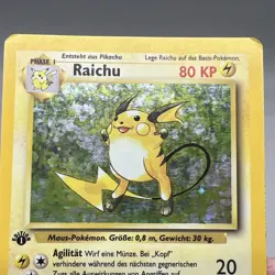 1st First Edition Base Set GERMAN Raichu Holo 14/102 MP Moderately Played Card - Image 4