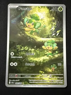 NM Pansage White flare Illustration Rare 089/086. Pokemon TCG S&V 2025 - Image 1