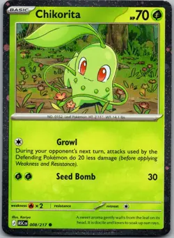 Chikorita (Cosmos Holo) Holo Common Miscellaneous Cards & Products 008/217 NM - Image 1