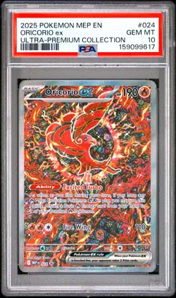 2025 Pokemon MEP Black Star Promo ORICORIO EX #024 Ultra Premium PSA 10 - Image 1