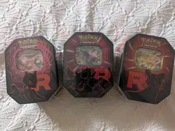 Pokemon TCG - Team Rocket Tin x3 - Brand New & Sealed MewTwo, Persian, Nidoking - Image 1