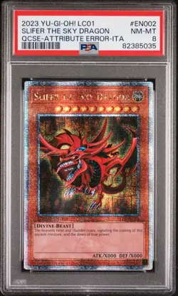 2023 YU-GI-OH! LC01-LEGEND COLL: 25TH ANV ED #EN002 SLIFER THE SKY DRAGON PSA 8 - Image 1