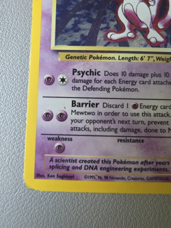 Pokemon TCG Mewtwo 10/102 Base Set Unlimited Holo Rare English 1999 WOTC - HP - Image 5