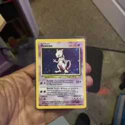 Pokemon TCG Mewtwo 10/102 Base Set Unlimited Holo Rare HP - Image 3