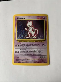 Pokemon TCG Mewtwo 10/102 Base Set Unlimited Holo Rare HP - Image 1