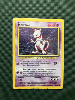 Pokemon TCG Mewtwo 10/102 Base Set Unlimited Holo Rare HP Condition - Image 1