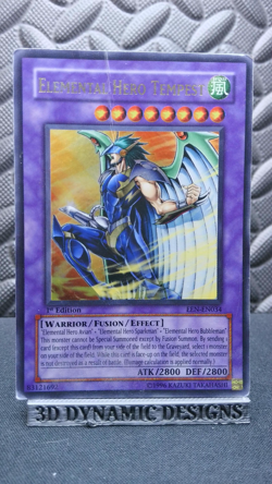 | Yugioh Elemental Hero Tempest EEN-EN034 1st Edition Ultra Rare DMG 🔥 | - Image 1
