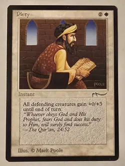 MTG Piety (Dark) Arabian Nights NM - Image 4