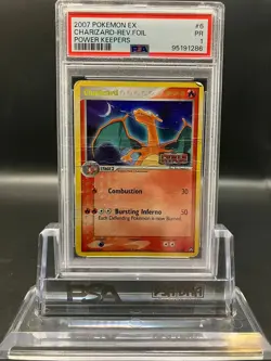 2007 POKEMON POWER KEEPERS 6/108 CHARIZARD-REV.FOIL PR PSA 1 - Image 1