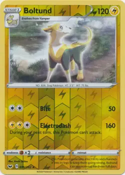 x1 Boltund - 076/202 - Reverse Holo Rare Pokemon SS01 Sword & Shield Base M/NM - Image 1