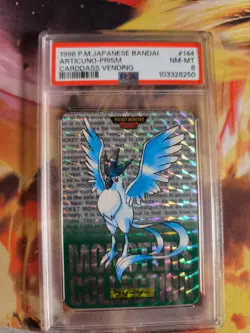 Pokemon Card Articuno Arktos Carddass 1996 Green Prism Holo Banda Japanese PSA 8 - Image 2