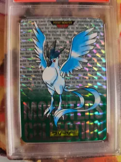 Pokemon Card Articuno Arktos Carddass 1996 Green Prism Holo Banda Japanese PSA 8 - Image 3