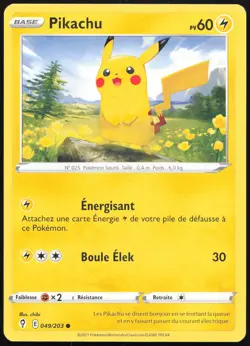 Carte Pokemon Pikachu 049/203 Evolution Celeste Francais - Image 1