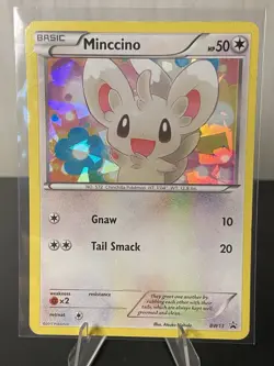 Pokemon TCG Minccino Black Star Promos Holo Card BW13 Cracked Ice (DAMAGED) - Image 1