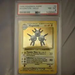 Pokemon TCG 1999 Base Set Magneton 9/102 Holo Rare English PSA 8 Card - Image 1