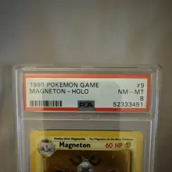 Pokemon TCG 1999 Base Set Magneton 9/102 Holo Rare English PSA 8 Card - Image 4