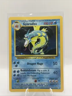 Pokemon Gyarados Holo Rare TCG Card 006/102 Base Set - Image 1