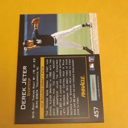 Pinnacle 1993 Derek Jeter Baseball Card #457 New York Yankees 1st Round Pick - Image 2