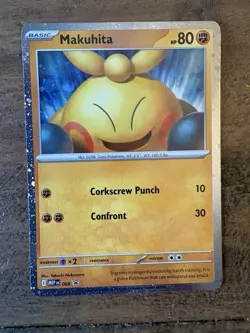 Pokemon Card Makuhita MEP 068 Black Star Promo Cosmo Holo Rare NM - Image 1