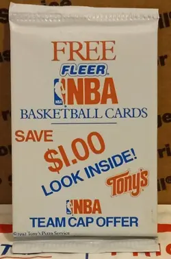 Lot Of 10 92 - 93 Fleer Tonys Pizza Sealed 2 Card Packs Possible Shaq Jordan - Image 2