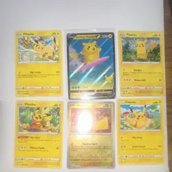 Pokemon TCG Pikachu 6-Card Lot: Surfing Pikachu V Celebrations Holo/Foil - Image 1