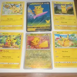 Pokemon TCG Pikachu 6-Card Lot: Surfing Pikachu V Celebrations Holo/Foil - Image 2