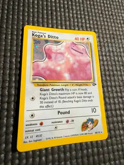 Pokemon Card Koga's Ditto Gym Challenge 10/132 Holo MP - Image 2