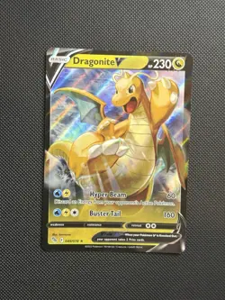 Pokemon Go TCG Dragonite v Holo Card 049/078 Rare Pokemon GO NM/M - Image 1