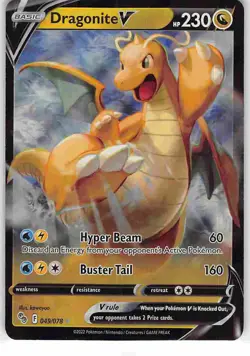 Dragonite V 049/078 Holo Rare V Pokemon GO Pokemon NM - Image 1