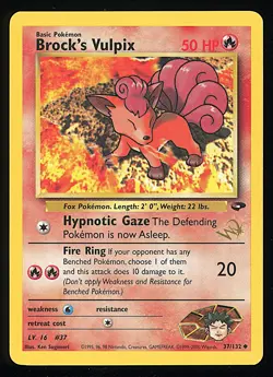 BROCK'S VULPIX 2000 Pokemon Gym Challenge - W Stamp Promo - #37 - LP - Image 1