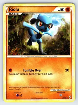Riolu 50/95 2011 Call of Legends Set Pokemon Card TCG Nintendo Uncommon - Nm/Vlp - Image 1