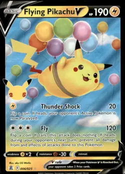 Flying Pikachu V 006/025 Holo V Rare Celebrations Pokemon Holo Near Mint - Image 1