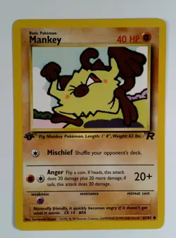 Mankey 61/82 Rare Pokemon Team Rocket 1st edition - Image 1