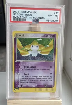 Pokemon TCG Jirachi 97/95 Holo Rare Card Team Magma vs Team Aqua PSA 8 - Image 1