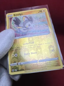 2022 Pokemon Card **Emolga** Silver Tempest Set 054/195 Reverse Holo - Common - Image 3